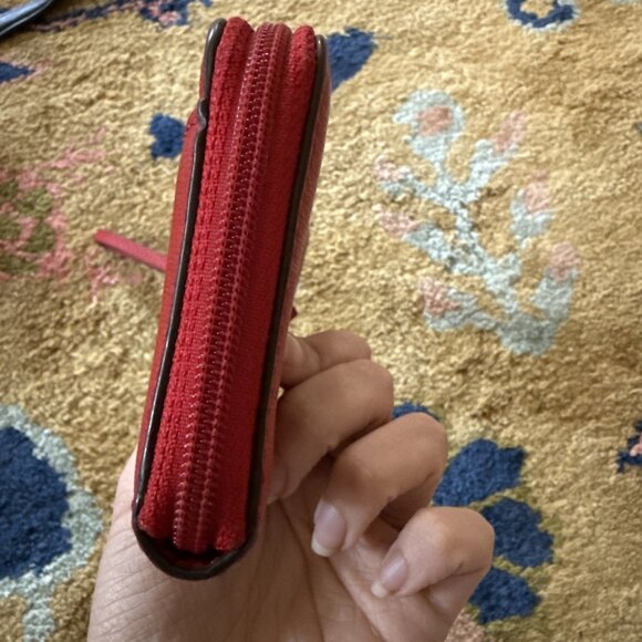 Coach Classic Red Zip Wristlet Wallet clutch - Picture 6 of 8